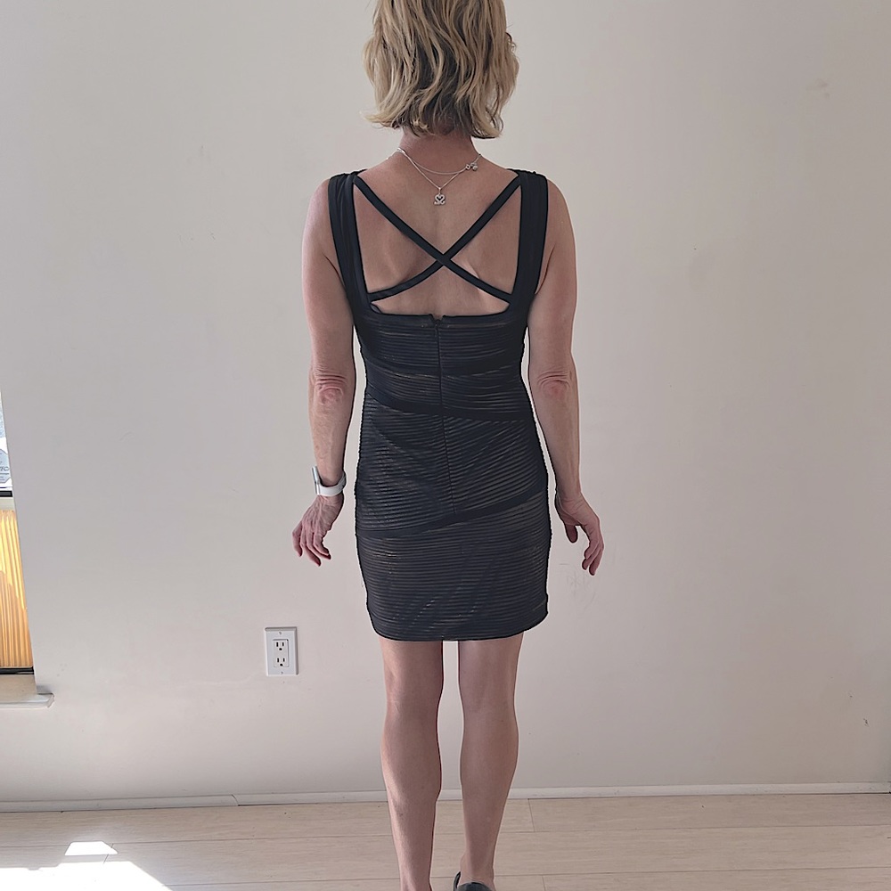 Bcbgmaxazria elegant and sexy black cocktail dress